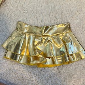 Gold mini/micro skirt
